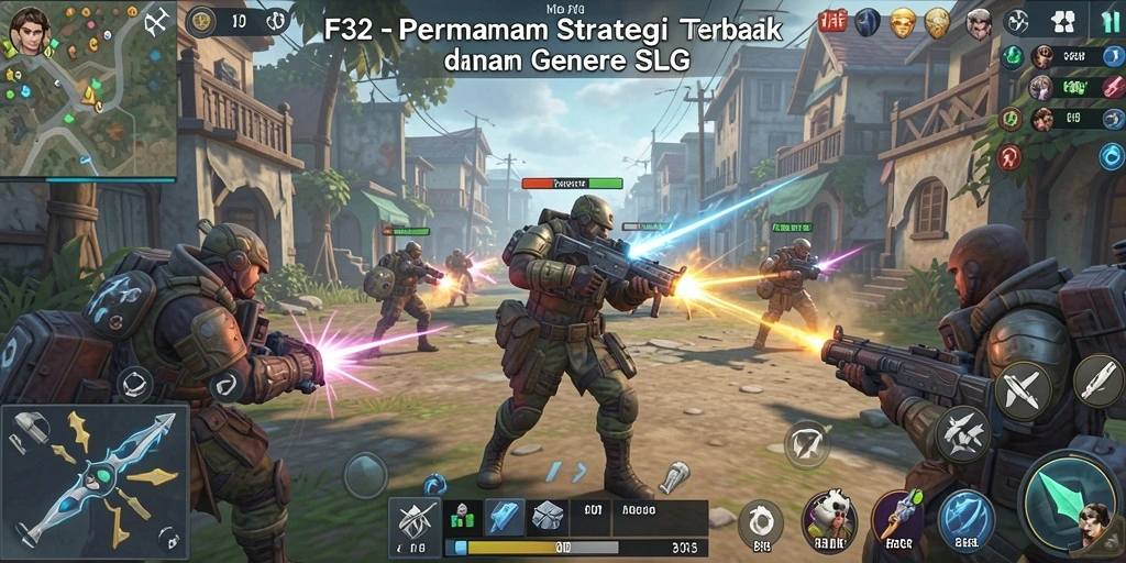 Gameplay F32 menampilkan strategi dan pertarungan yang intens.