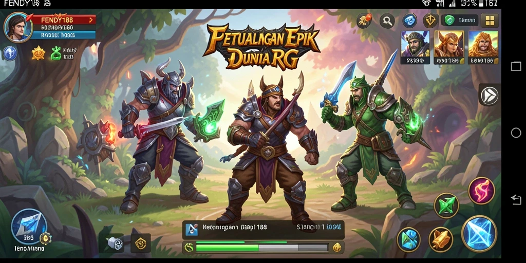 Screenshot menampilkan pertempuran epik dalam game RPG FENDY188.