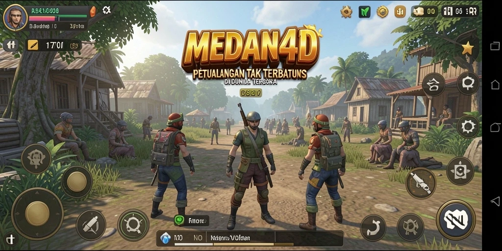 Tampilan gameplay yang menakjubkan dalam MEDAN4D dunia terbuka.