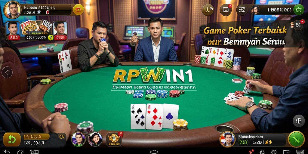 Tangkapan layar game Poker seru di RPWIN1 dengan gameplay yang mendebarkan.