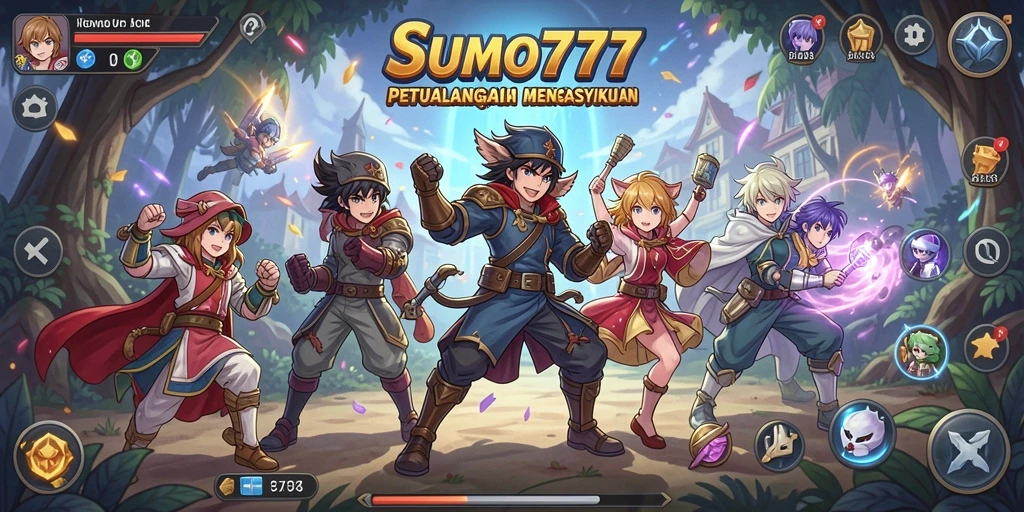 Tampilan gameplay SUMO777 menampilkan karakter anime yang menakjubkan.