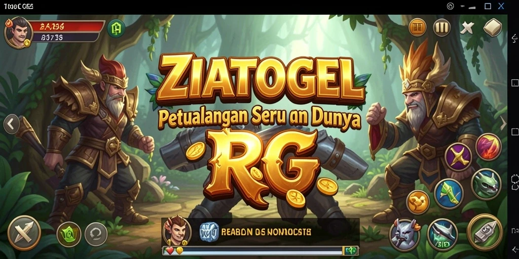 Screenshot gameplay ZIATOGEL menampilkan pertempuran epik dalam dunia RPG.